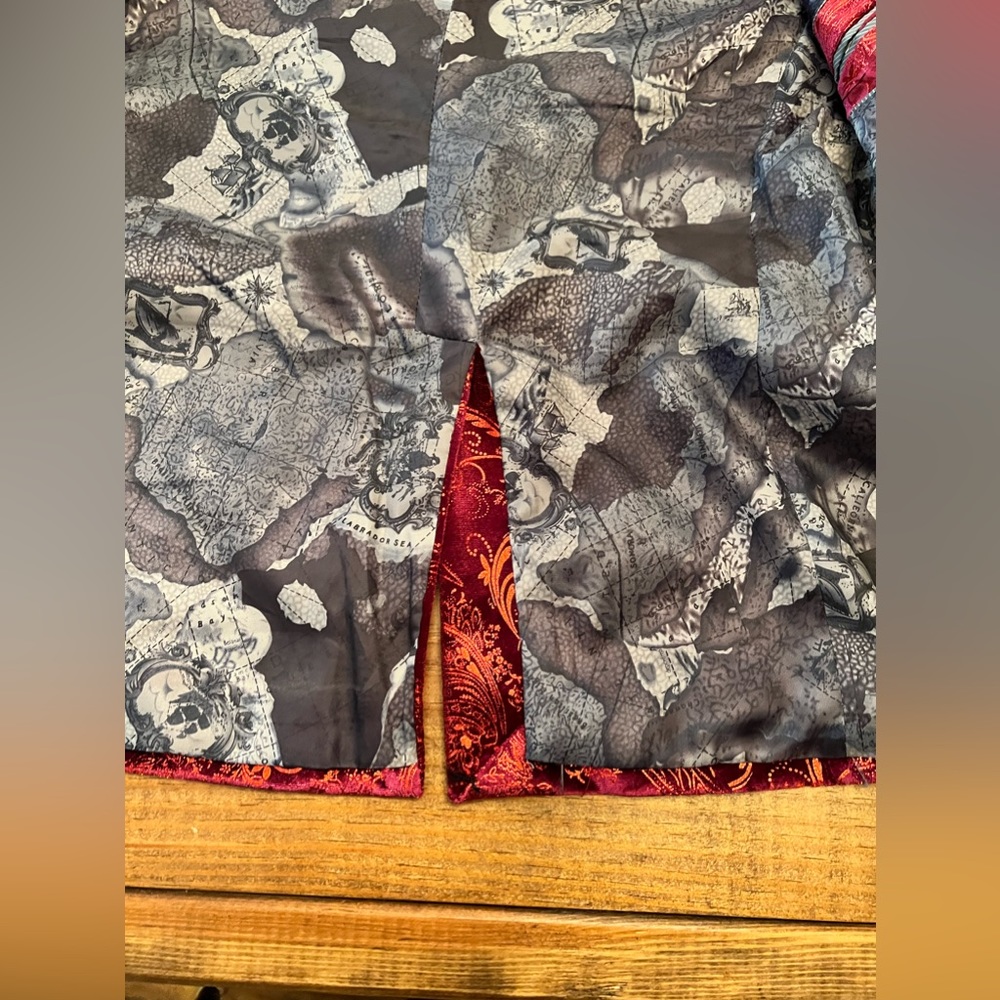 Men's Red Brocade Dinner Jacket - Elegant Patterned Blazer - Picture 5 of 9